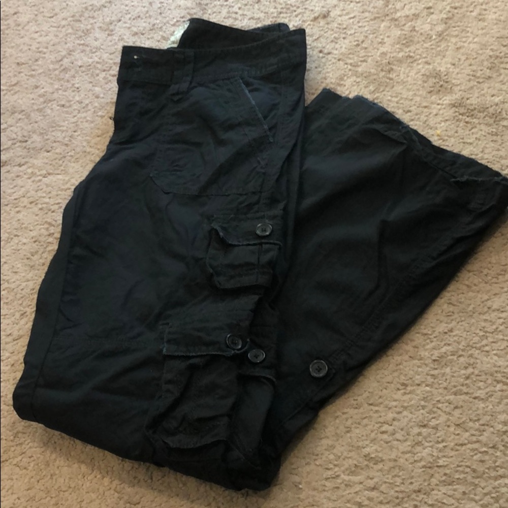 Aeropostale Cargo Pants Black Size 3/4R